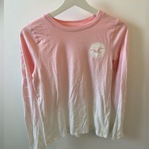 pink and white Hollister think long sleeve top (Never Worn)